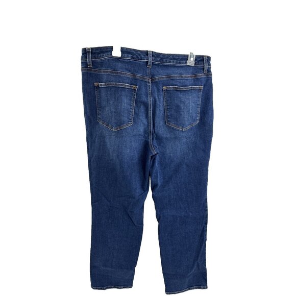Talbots Womens 16P Straight Leg Jeans Blue Denim Stretch Petite High Rise - Picture 3 of 6